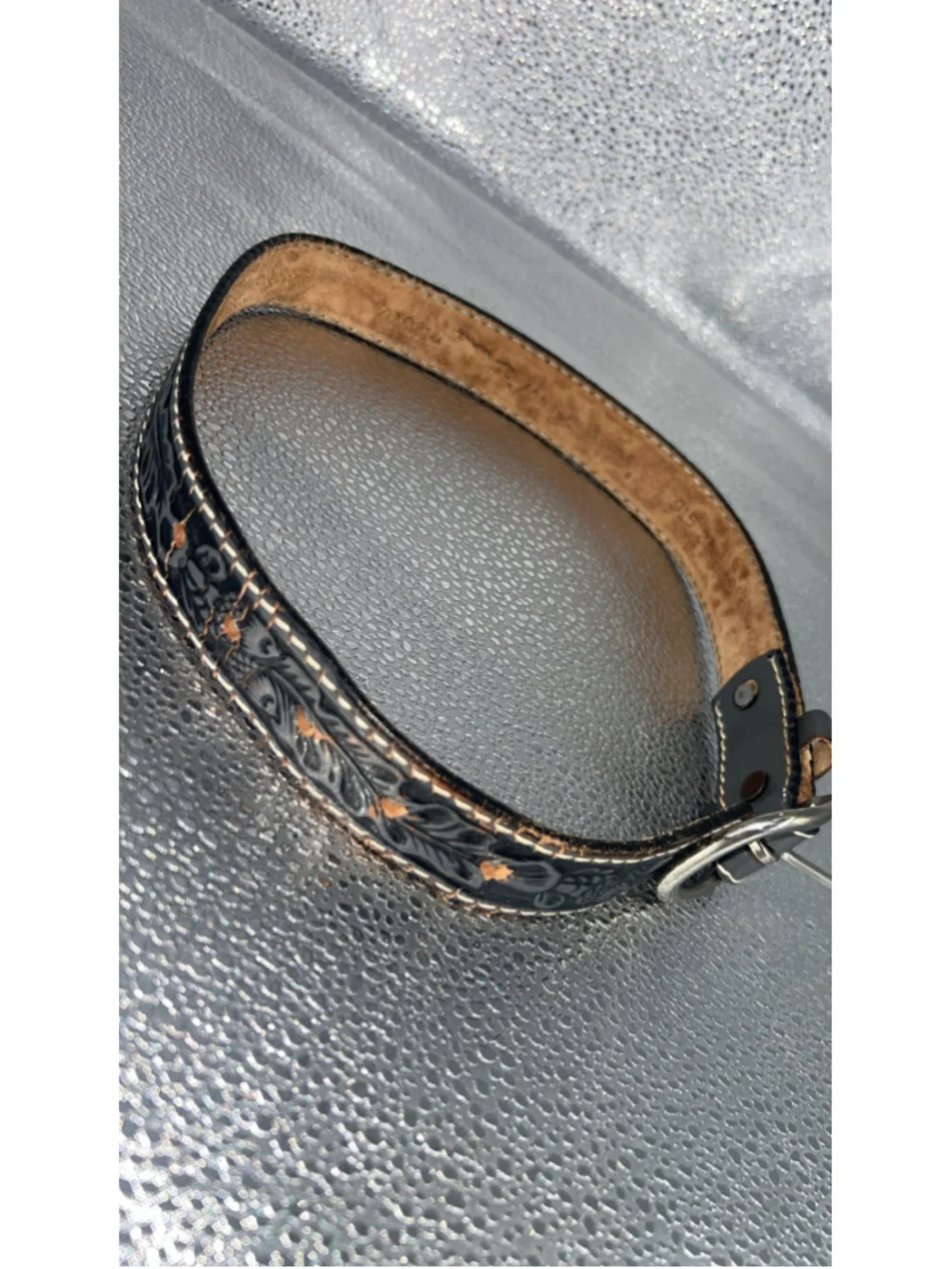 Men's Unbranded Black Brown Embossed Leather Belt One Size